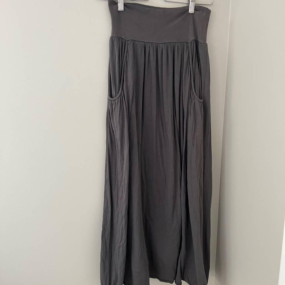 Garnet Hill Charcoal Maxi Skirt
